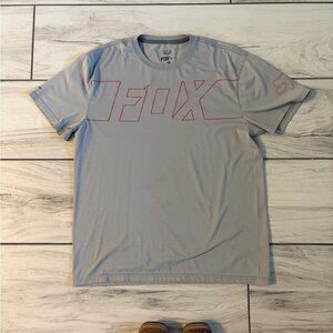 Fox Men's Light Gray and Red Graphic Tee